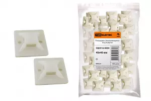 ЭЛМАКС - Площадка самоклеющаяся 40х40 под хомуты (100шт) TDM элмакс, электротехника, кабель, светотехника, elmax.pro