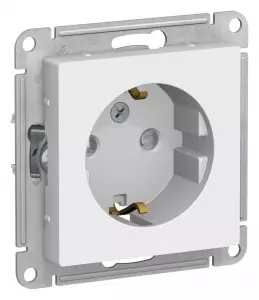 ЭЛМАКС - ATLASDESIGN РОЗЕТКА с заземлением со шторками, 16А, механизм, ЛОТОС элмакс, электротехника, кабель, светотехника, elmax.pro