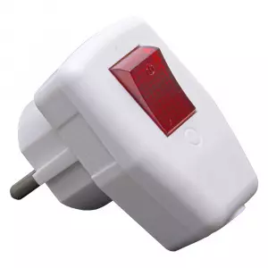 ЭЛМАКС - Вилка угловая с выключателем с/з, PPG16-43-202, белый элмакс, электротехника, кабель, светотехника, elmax.pro