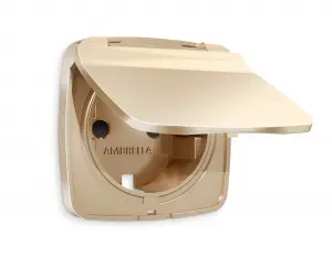 ЭЛМАКС - Лицевая панель OMEGA (Шампань) для электрической розетки с заземлением со шторками и защитной крышко элмакс, электротехника, кабель, светотехника, elmax.pro