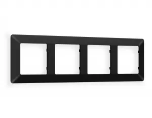 ЭЛМАКС - Рамка ALFA Line (Черный матовый) 4-ая AF110704 элмакс, электротехника, кабель, светотехника, elmax.pro