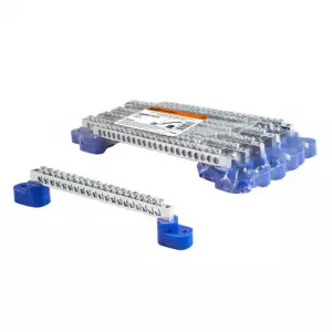 ЭЛМАКС - Шина "N" нулевая 6х9мм на двух угл. изоляторах 20 групп никелированная TDM элмакс, электротехника, кабель, светотехника, elmax.pro