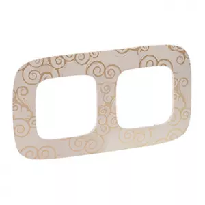 ЭЛМАКС - Valena ALLURE.Рамка "Нарцисс золото".2-постовая универсальная элмакс, электротехника, кабель, светотехника, elmax.pro