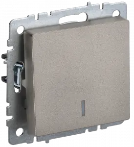 ЭЛМАКС - BRITE Выключ. 1-кл. прох. с инд. 10А ВС10-1-7-БрШ шамп. IEK элмакс, электротехника, кабель, светотехника, elmax.pro