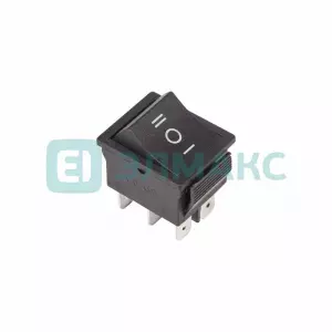 ЭЛМАКС - Выключатель клавишный 250V 15А (6с) ON-OFF-ON черный с нейтралью REXANT элмакс, электротехника, кабель, светотехника, elmax.pro