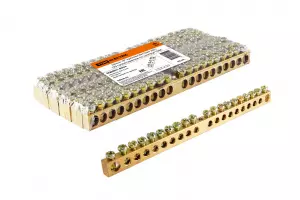 ЭЛМАКС - Шина "N" нулевая 8х12мм 20/1 (20 групп/крепеж по центру) TDM элмакс, электротехника, кабель, светотехника, elmax.pro