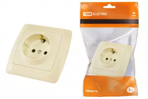 ЭЛМАКС - Розетка 2П+З 16А 250В сл. кость "Онега" TDM элмакс, электротехника, кабель, светотехника, elmax.pro