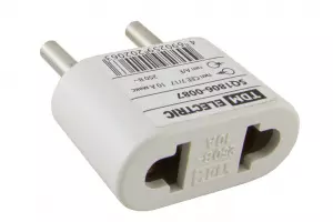 ЭЛМАКС - Переходник (тип CEE 7/17 - тип А/F) плоский 10А макс. 250В белый TDM элмакс, электротехника, кабель, светотехника, elmax.pro