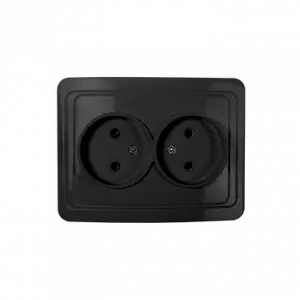 Розетка двойная CLASSICO черная 2102B IN HOME