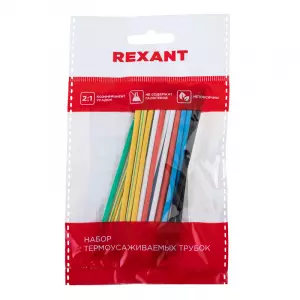 ЭЛМАКС - Набор термоусаживаемых трубок №11 ТУТ нг 2,0/1,0мм, 7 цветов (упак. 21 шт. по 10см) REXANT элмакс, электротехника, кабель, светотехника, elmax.pro