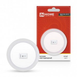 Ночник светодиодный NLE 04-LW-S белый с выключателем 230В IN HOME Ночник светодиодный NLE 04-LW-S белый с выключателем 230В IN HOME