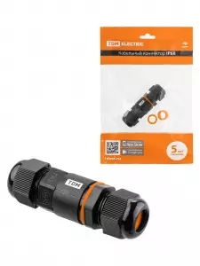 ЭЛМАКС - Кабельный коннектор I-образный (клеммник 3PIN) IP68 TDM элмакс, электротехника, кабель, светотехника, elmax.pro