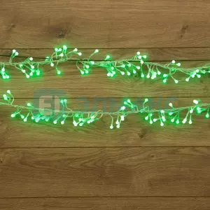 Гирлянда "Мишура LED" 3 м прозрачный ПВХ, 288 диодов, цвет зеленый