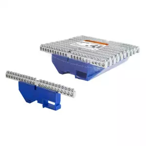 ЭЛМАКС - Шина "N" нулевая с изолятором на DIN-рейку 6x9мм стойка бол. 22 групп никелированная TDM элмакс, электротехника, кабель, светотехника, elmax.pro