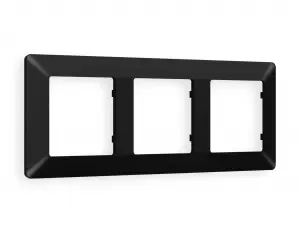 ЭЛМАКС - Рамка ALFA Line (Черный матовый) 3-ая AF110703 элмакс, электротехника, кабель, светотехника, elmax.pro