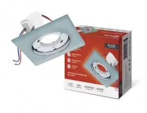 ЭЛМАКС - Светильник встраиваемый GX53R-glass SMT-L КВАДРАТ с подсветкой 4К под лампу GX53 матовый IN HOME элмакс, электротехника, кабель, светотехника, elmax.pro