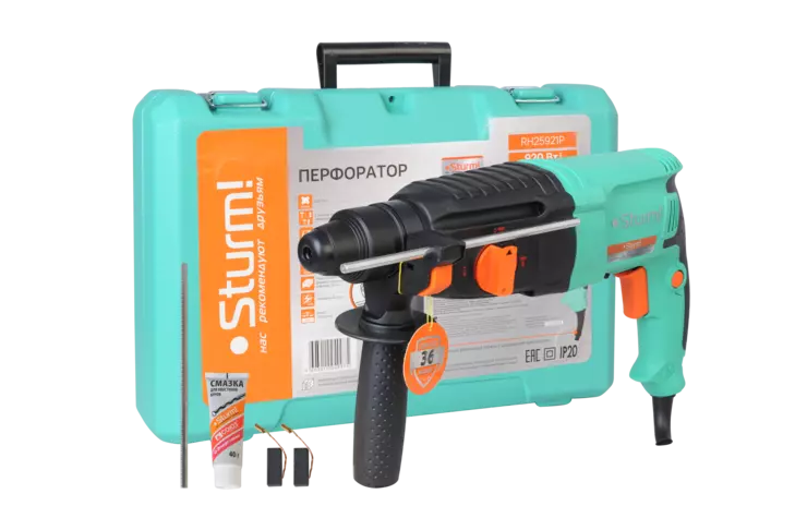 ЭЛМАКС - RH25921P Перфоратор Sturm!, 920Вт, 26мм, 3.3дж, 0-1100об/мин, 0-4400уд/мин, 3 режима, кейс элмакс, электротехника, кабель, светотехника, elmax.pro