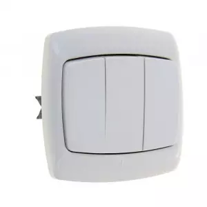 ЭЛМАКС - Выключатель трехклавишный скрытый 250В 10А белый Рондо элмакс, электротехника, кабель, светотехника, elmax.pro