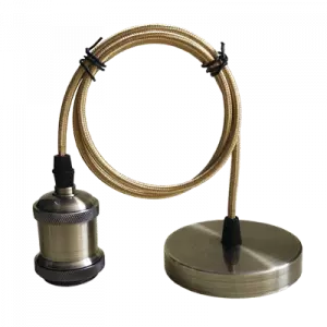 ЭЛМАКС - Патрон Е27-ПШ-deco подвесной шнур 1м Бронза IN HOME элмакс, электротехника, кабель, светотехника, elmax.pro