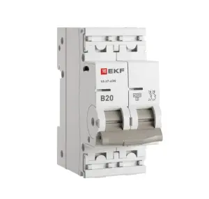 ЭЛМАКС - Автоматический выключатель ВА 47-63N 2P 20А (В) 4,5 кА PROXIMA EKF элмакс, электротехника, кабель, светотехника, elmax.pro