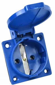 Розетка панельная РП10-3 скрытая с защитной крышкой 2P+PE 16А 250В IP44 IEK