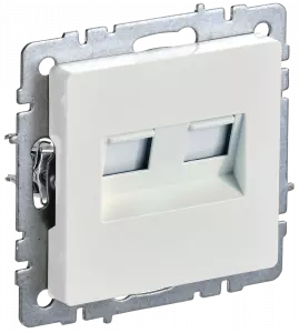 ЭЛМАКС - BRITE Роз. комп. 2-ая RJ45 кат.5E РК10-2-БрЖ жемч. IEK элмакс, электротехника, кабель, светотехника, elmax.pro