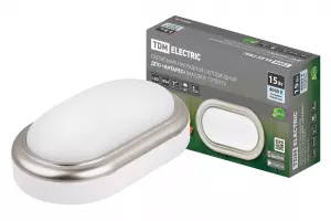 ЭЛМАКС - Светильник накладной LED ДПО "Антарес" 15Вт 4000К овал 221*131*68 мм мат.серебро IP54 TDM элмакс, электротехника, кабель, светотехника, elmax.pro