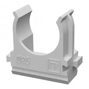 Крепеж-клипса для труб АБС-пластик в карт d25 мм (100шт/1000шт уп/кор) Промрукав