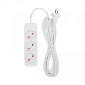 ЭЛМАКС - Удлинитель STANDARD 3 гнезда, 3м, 2х1,0мм², б/з, белый REXANT элмакс, электротехника, кабель, светотехника, elmax.pro