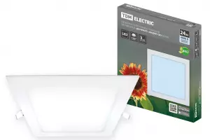 Светильник ультратонкий встраиваемый светодиодный "Даунлайт" квадрат СВО (белый) 24 Вт 4000К TDM 