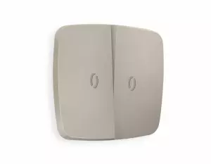 ЭЛМАКС - Лицевая панель OMEGA (Серо-бежевый матовый) для 2-клавишных выключателей с подсветкой QUANT OP3640 элмакс, электротехника, кабель, светотехника, elmax.pro