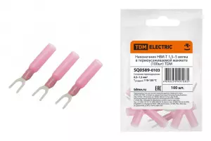 ЭЛМАКС - Наконечник НВИ-Т 1,5–4 вилка в термоусаживаемой манжете (100шт) TDM элмакс, электротехника, кабель, светотехника, elmax.pro