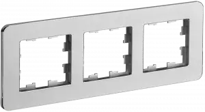 ЭЛМАКС - BRITE Рамка 3-мест. РУ-3-1-Бр металл алюм. RE IEK элмакс, электротехника, кабель, светотехника, elmax.pro