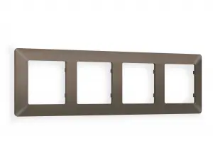 ЭЛМАКС - Рамка ALFA Line (Темная бронза матовый) 4-ая AF110634 элмакс, электротехника, кабель, светотехника, elmax.pro