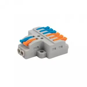 ЭЛМАКС - Клемма СМК 2х3 проходная разветв. 2 пол., с монтажной площадкой (1 ввод, 3 вывода на полюс) REXANT элмакс, электротехника, кабель, светотехника, elmax.pro