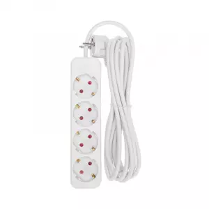 ЭЛМАКС - Удлинитель STANDARD 4 гнезда, 3м, 3х1,0мм², с/з, белый REXANT элмакс, электротехника, кабель, светотехника, elmax.pro