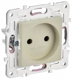 ЭЛМАКС - SKANDY Роз. без з/к/ш 10А SK-R02B беж. IEK элмакс, электротехника, кабель, светотехника, elmax.pro