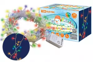 ЭЛМАКС - Гирлянда светодиодная СГ100M10, многоцвет., 10м, 8 режимов, 250 В, TDM элмакс, электротехника, кабель, светотехника, elmax.pro