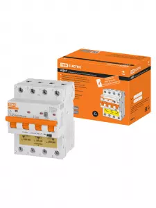 Диф.автомат АД4P 4Р С6 30-100-300мА 6кА тип АС TDM