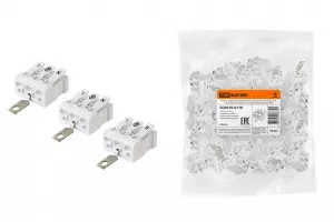 ЭЛМАКС - Клемма пружинная соединительная КСПнз3-L+N+PE, 16 A, с монтажной ножкой и заземлением под винт TDM элмакс, электротехника, кабель, светотехника, elmax.pro