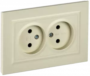 ЭЛМАКС - BRITE Роз. 2-я без з/к/ш 10А в сб. РС12-2-БрКр беж. IEK элмакс, электротехника, кабель, светотехника, elmax.pro