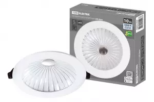 ЭЛМАКС - Светильник встраиваемый LED Деко 06, 10 Вт, 4000K, кругл, D170 мм, хром./бел., IP44, TDM элмакс, электротехника, кабель, светотехника, elmax.pro