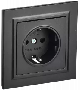 ЭЛМАКС - BRITE Роз. с з/к/ш 16А в сб. РСР14-1-0-БрЧ черн. IEK элмакс, электротехника, кабель, светотехника, elmax.pro