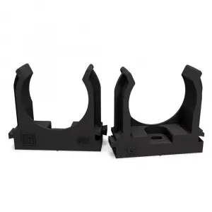 Крепеж-клипса для труб атмосферостойкая для монтажного пистолета черная в п/э d32 мм (25шт/500шт уп/