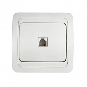 ЭЛМАКС - Розетка компьютерная одинарная RJ-45 CLASSICO белая 2131 IN HOME элмакс, электротехника, кабель, светотехника, elmax.pro