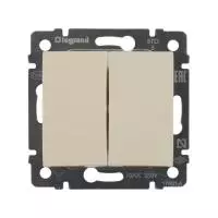 ЭЛМАКС - VALENA Выключатель двухклавишный в рамку слоновая кость элмакс, электротехника, кабель, светотехника, elmax.pro