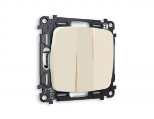 ЭЛМАКС - Комплект механизма 3-клавишного выключателя OMEGA MO325010 Бежевый матовый 10A-250V QUANT (OP3250, V элмакс, электротехника, кабель, светотехника, elmax.pro