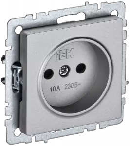 ЭЛМАКС - BRITE Роз. без з/к с з/ш 10А РСш10-2-БрА алюм. IEK элмакс, электротехника, кабель, светотехника, elmax.pro