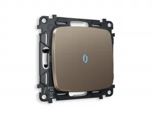 ЭЛМАКС - Комплект механизма 1-клавишного проходного выключателя с подсветкой 10000K (голубой свет) OMEGA MO63 элмакс, электротехника, кабель, светотехника, elmax.pro