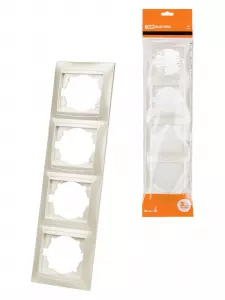 ЭЛМАКС - Рамка 4-х постовая вертикальная перламутр "Лама" TDM элмакс, электротехника, кабель, светотехника, elmax.pro